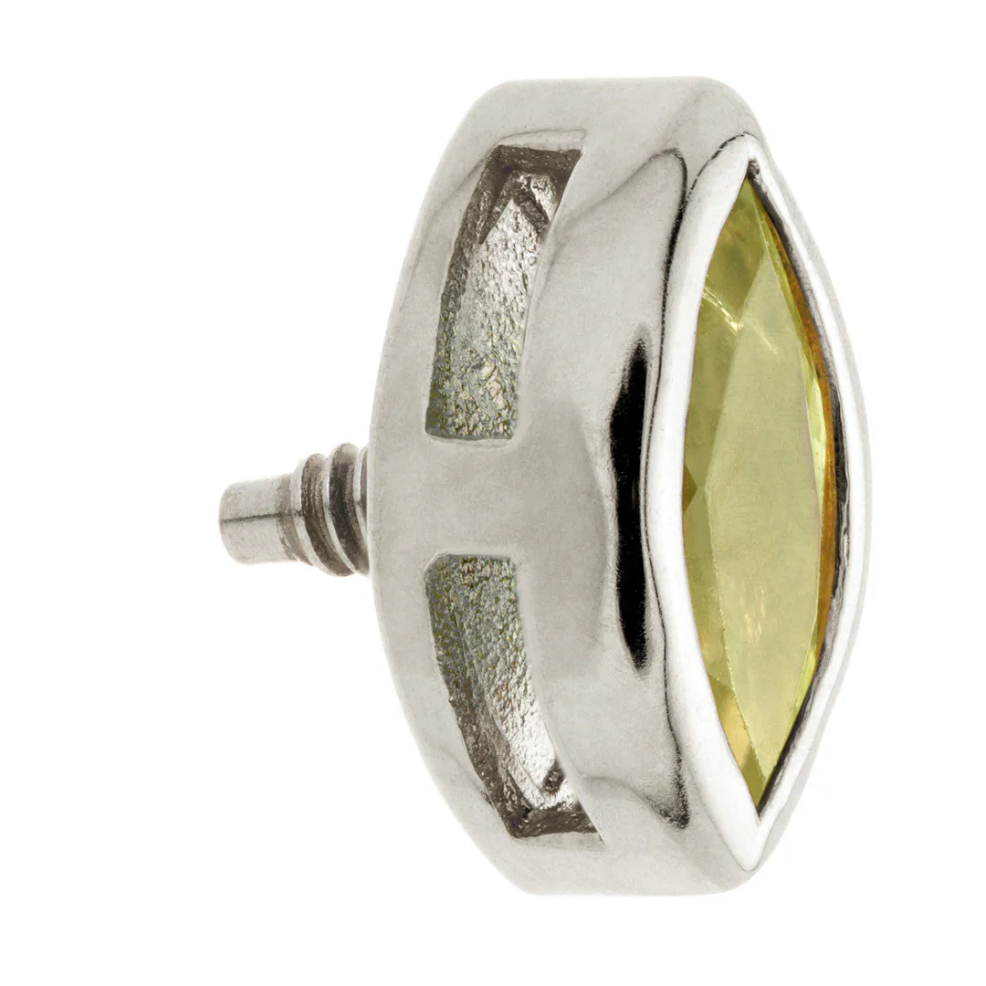 TL - 14ct Gold Internal Peridot Marquise Attachment - Image 5