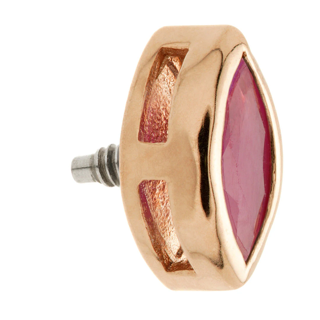 TL - 14ct Gold Internal Ruby Marquise Attachment - Image 4