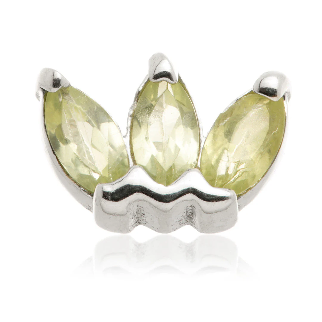 TL - 14ct Gold Internal Triple Marquise Peridot Attachment - W