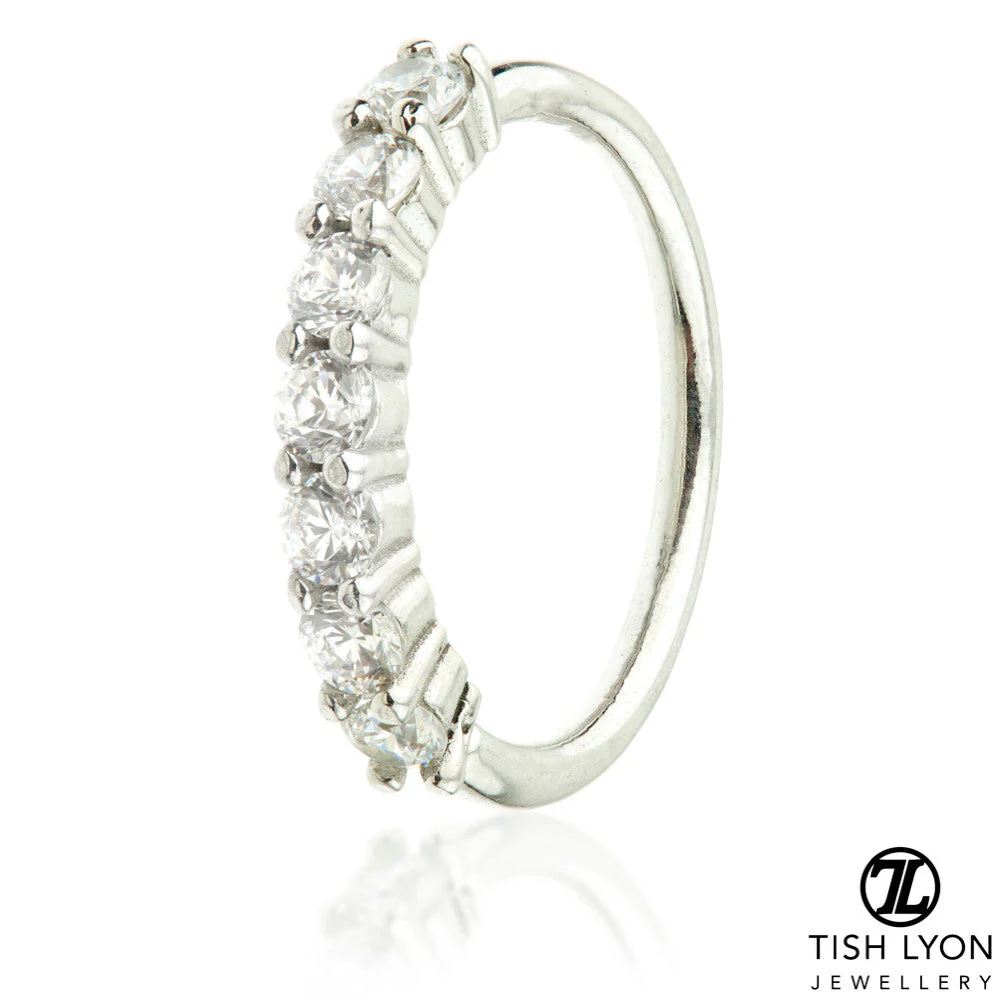 TL - 14ct Gold Prong Set Jewelled Twist Ring