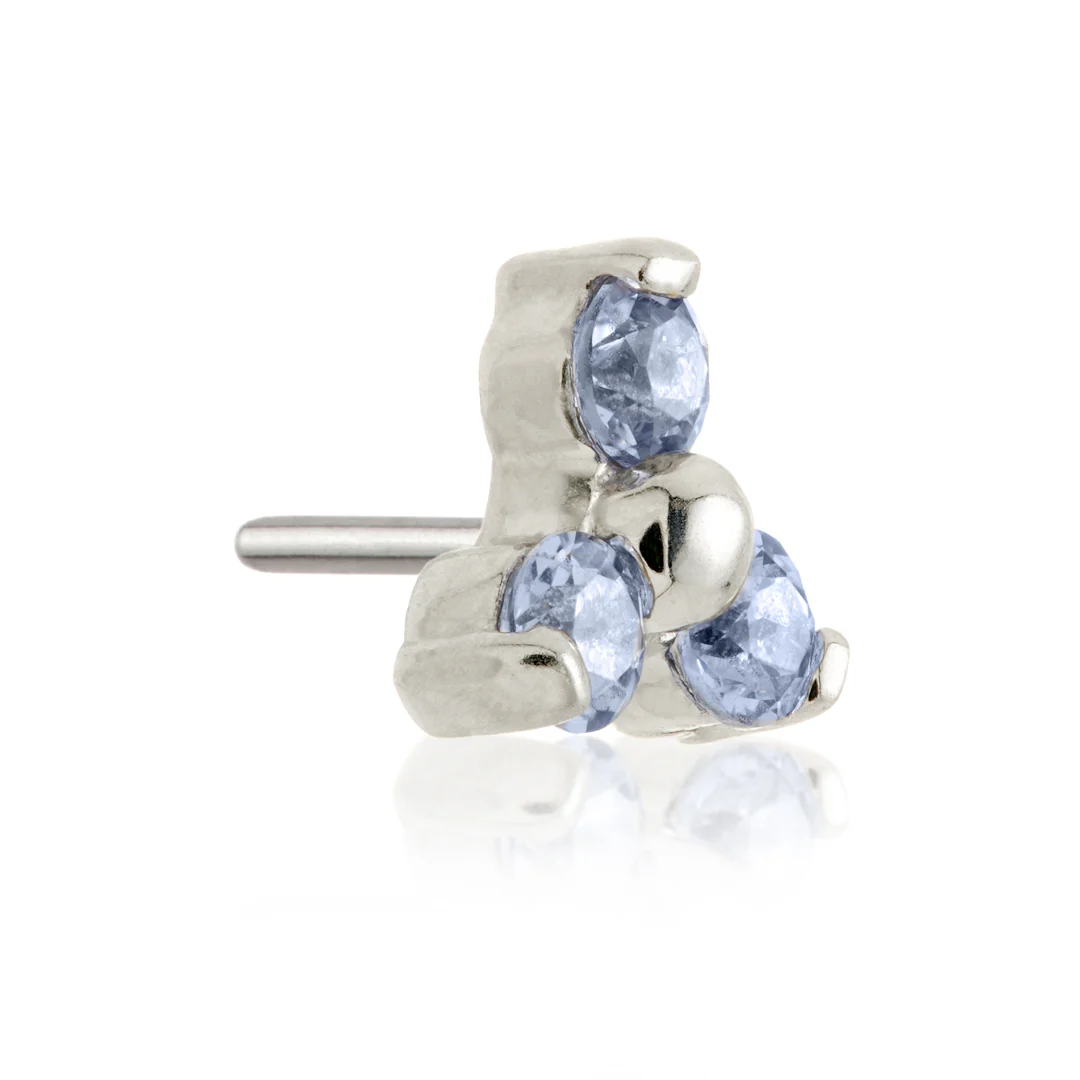 TL - 14ct Gold Semi-Precious Trinity Gem Pin Attachment - Image 8