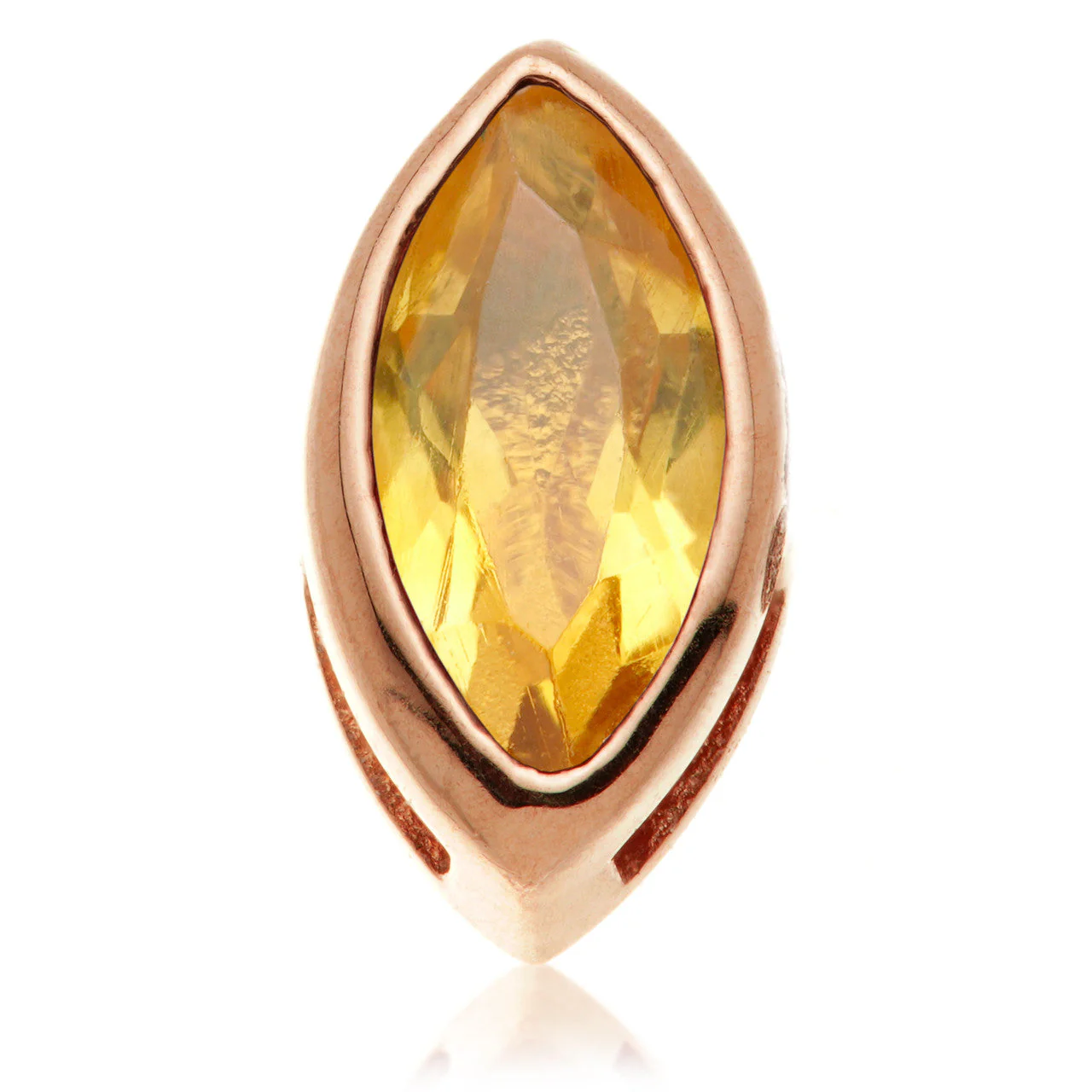 TL - 14ct Gold Threadless Citrine Marquise Pin Attachment - Image 3
