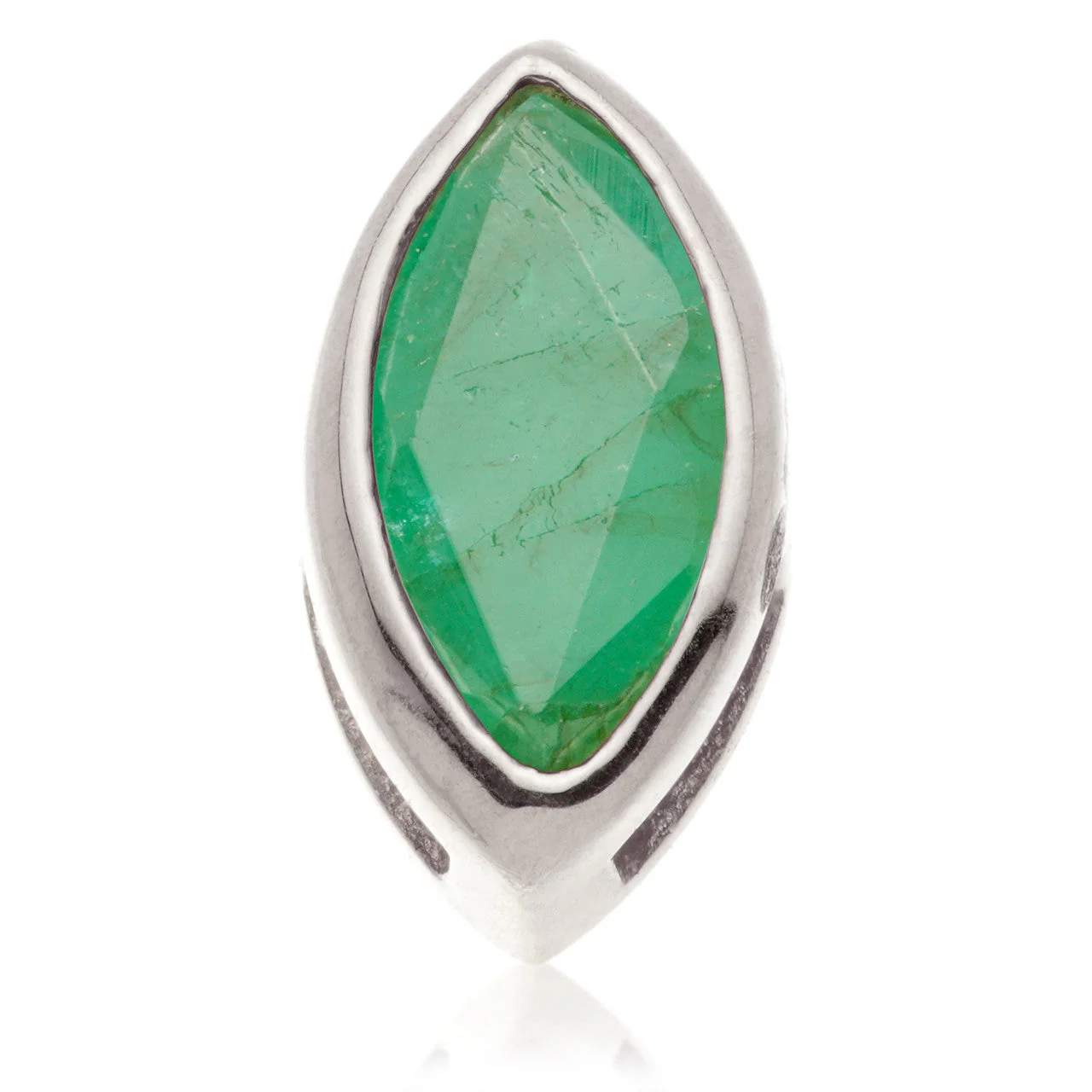 TL - 14ct Gold Threadless Emerald Marquise Pin Attachment - Image 2