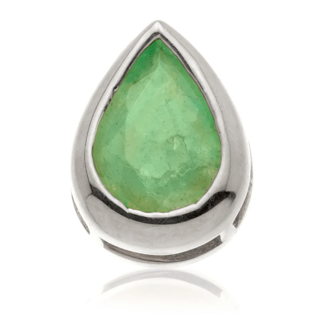 TL - 14ct Gold Threadless Emerald Pear Pin Attachment - Image 4