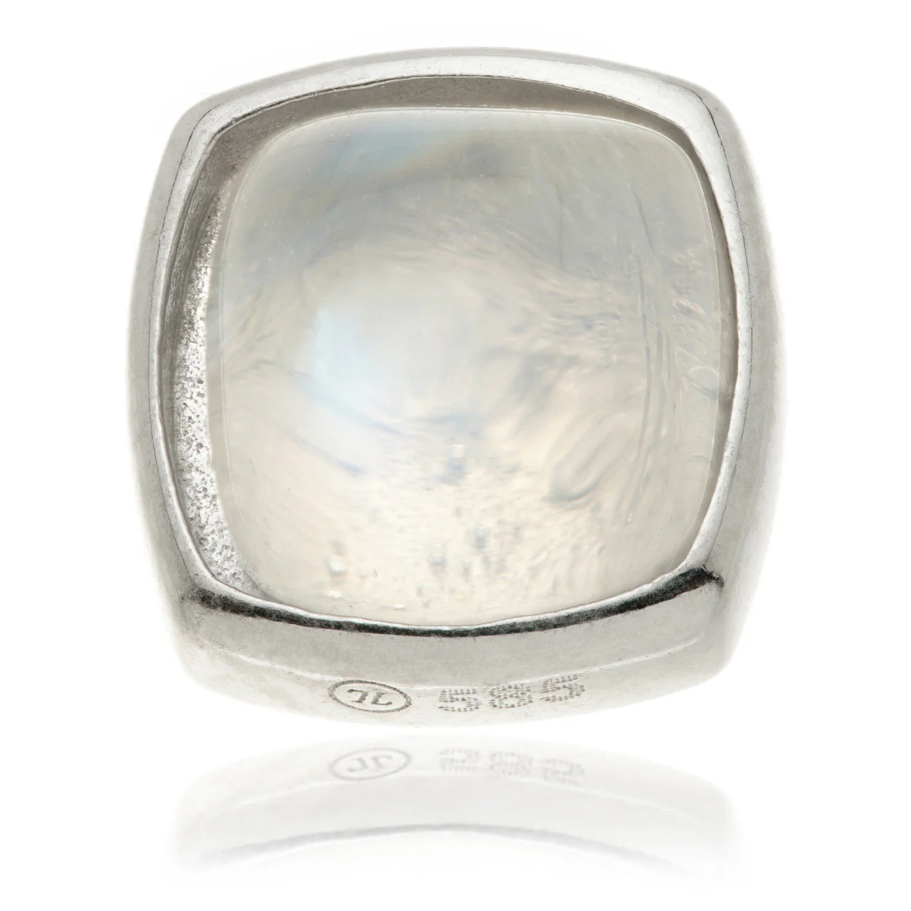 TL - 14ct Gold Threadless Moonstone Cabochon Cushion Pin Attachment - Image 3