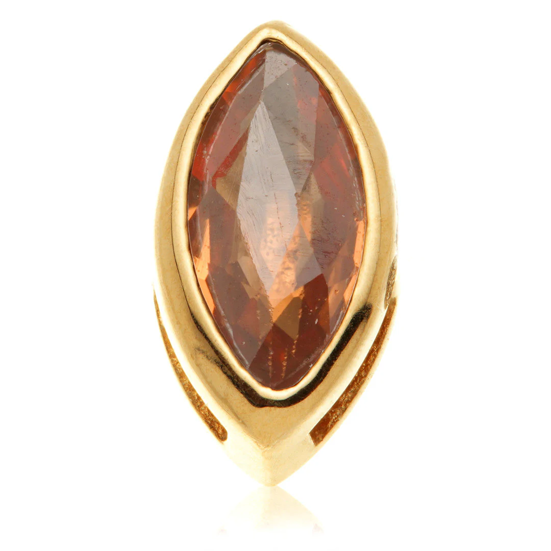 TL - 14ct Gold Threadless Multi Sapphire Marquise Pin Attachment - Image 3