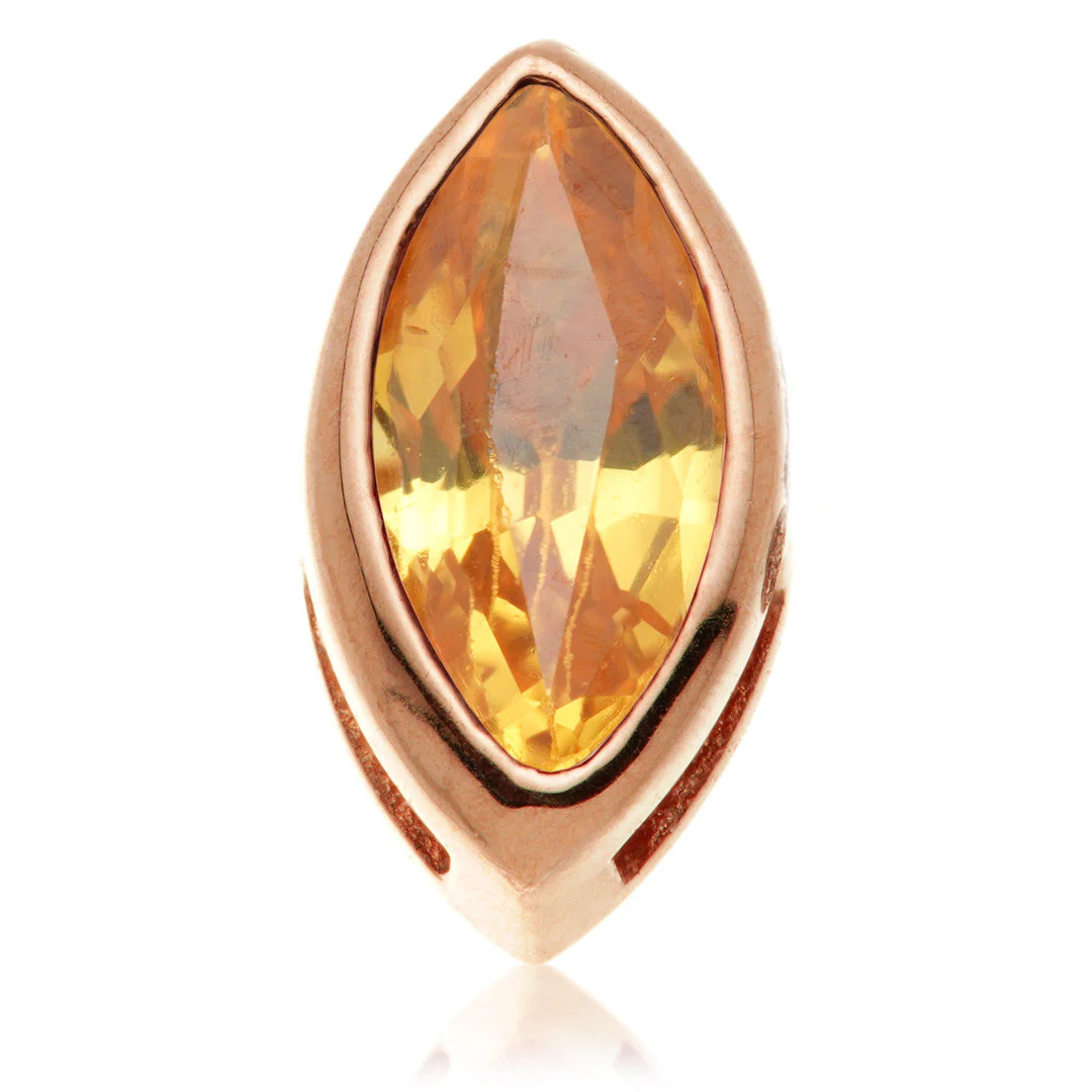 TL - 14ct Gold Threadless Multi Sapphire Marquise Pin Attachment - Image 9
