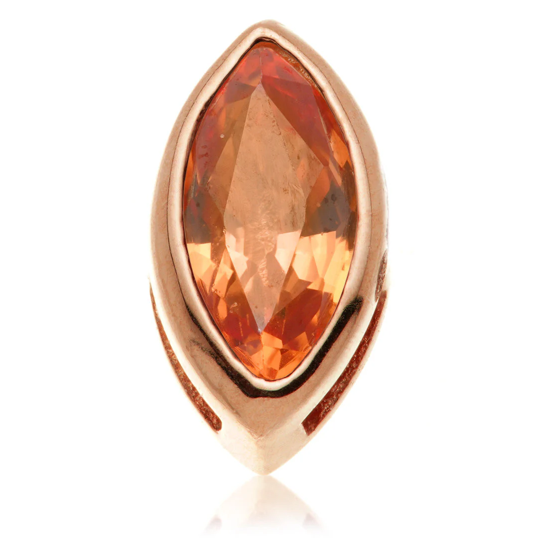 TL - 14ct Gold Threadless Multi Tourmaline Marquise Pin Attachment - Image 8