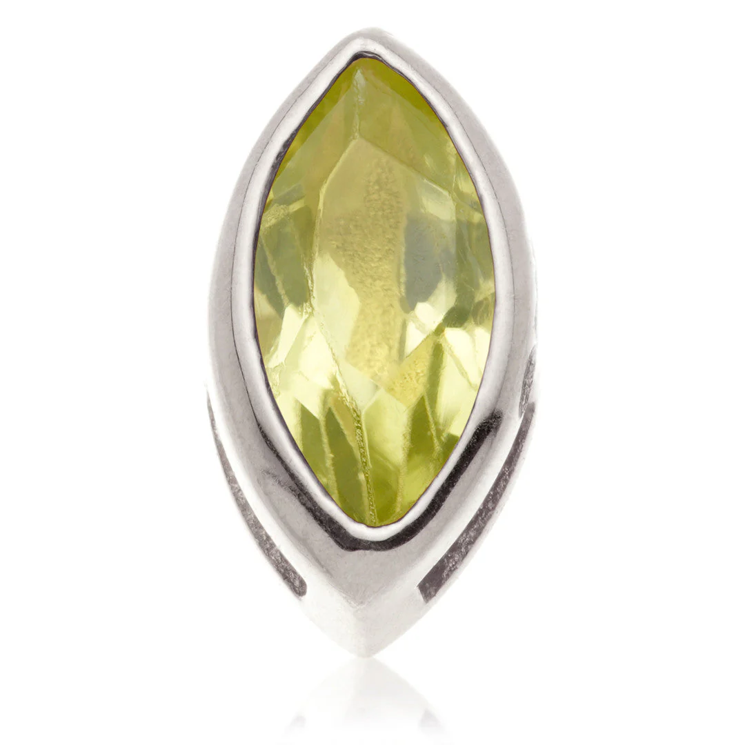 TL - 14ct Gold Threadless Peridot Marquise Pin Attachment - Image 5