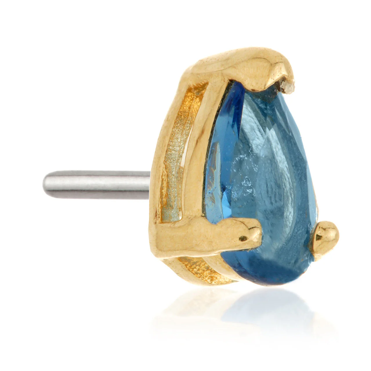 TL - 14ct Gold Threadless Teardrop Gem Pin Attachment - Image 11