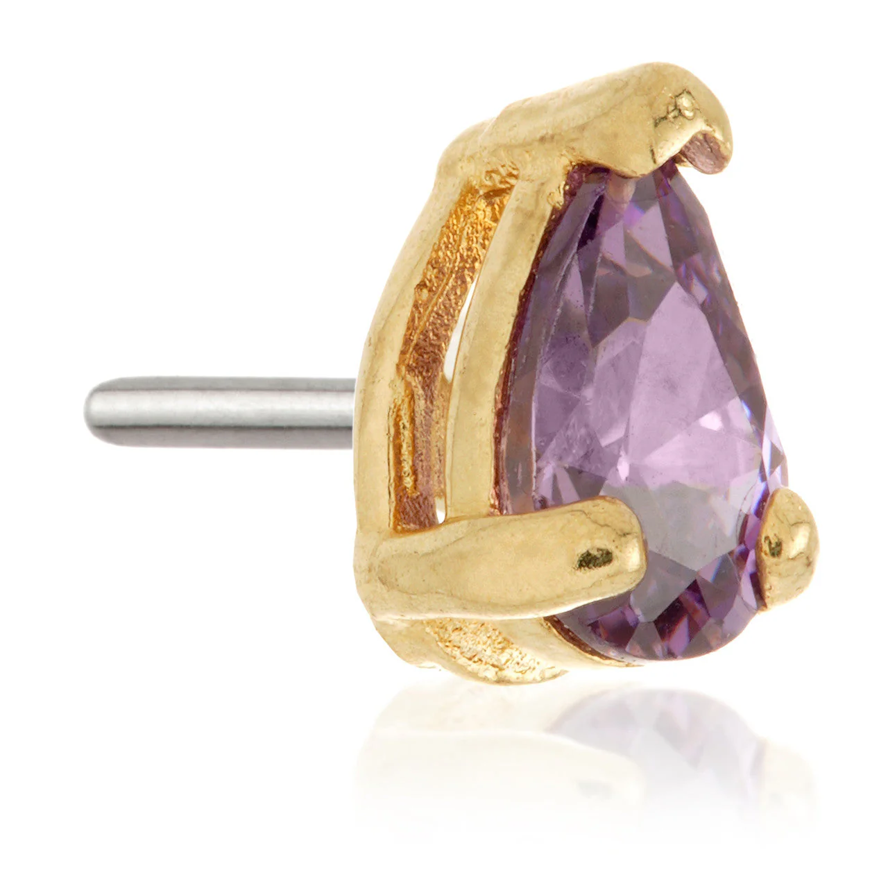 TL - 14ct Gold Threadless Teardrop Gem Pin Attachment - Image 16