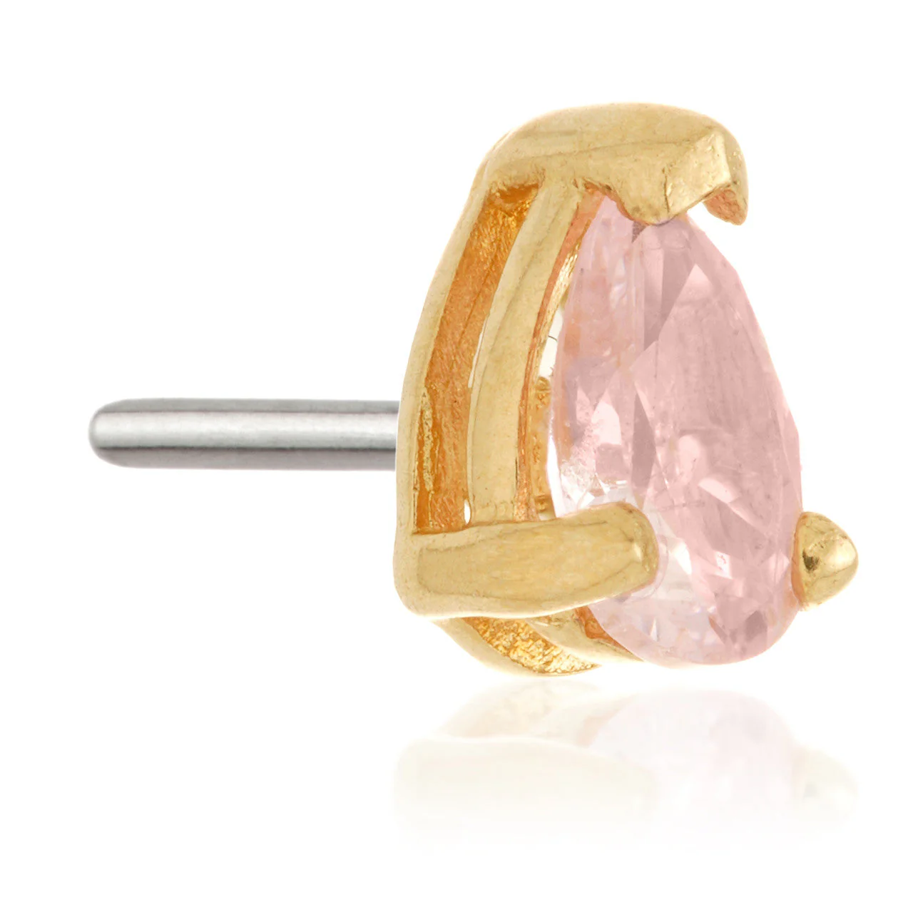TL - 14ct Gold Threadless Teardrop Gem Pin Attachment - Image 17