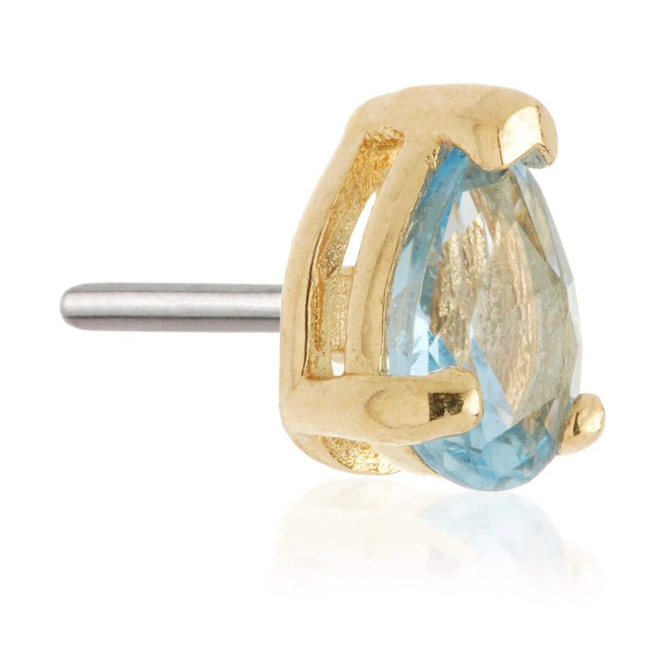 TL - 14ct Gold Threadless Teardrop Gem Pin Attachment - Image 20