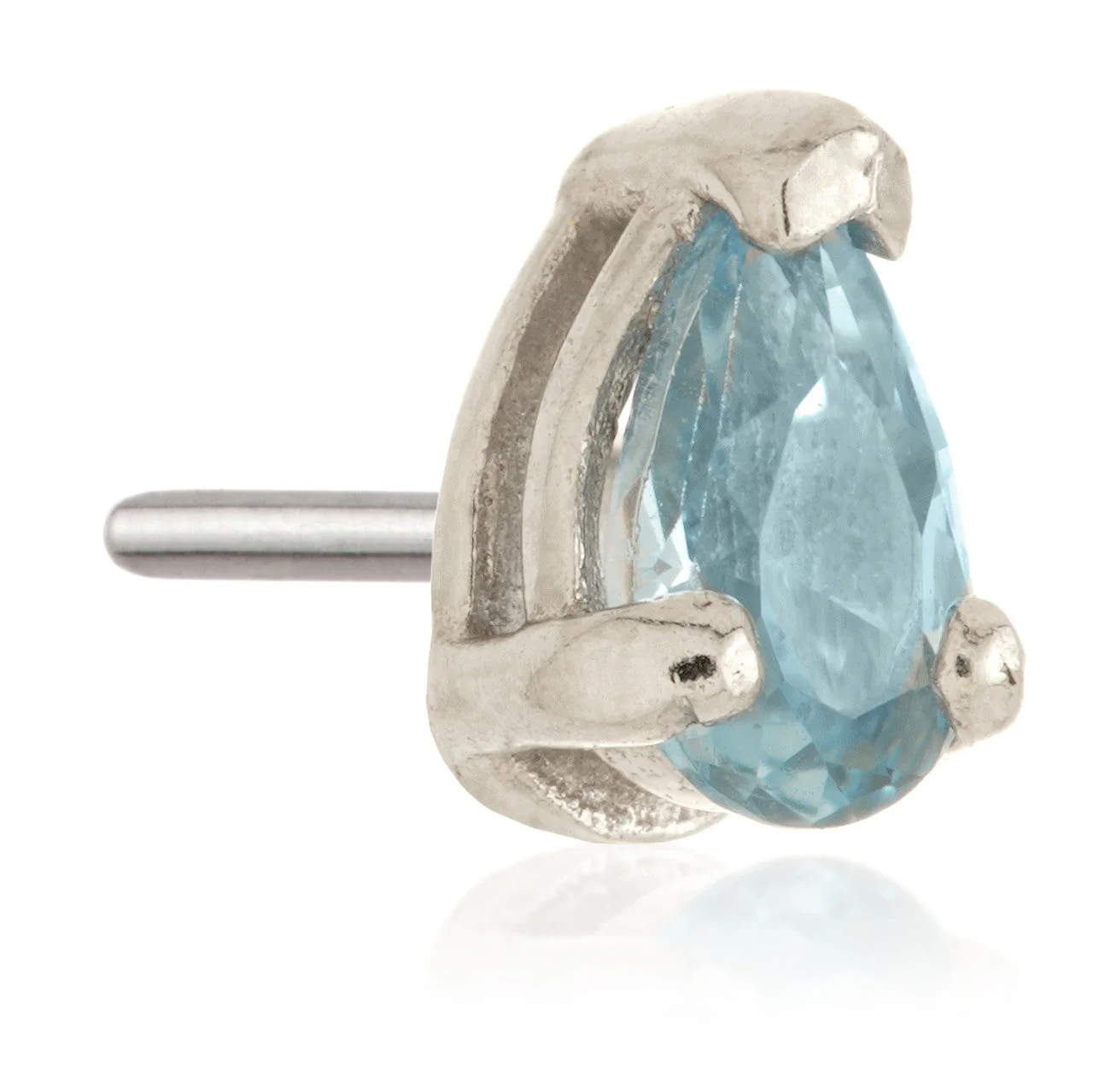 TL - 14ct Gold Threadless Teardrop Gem Pin Attachment - Image 4