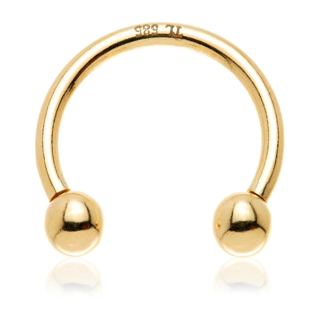 TL - 14ct Internal Gold Circular Barbell - Image 3