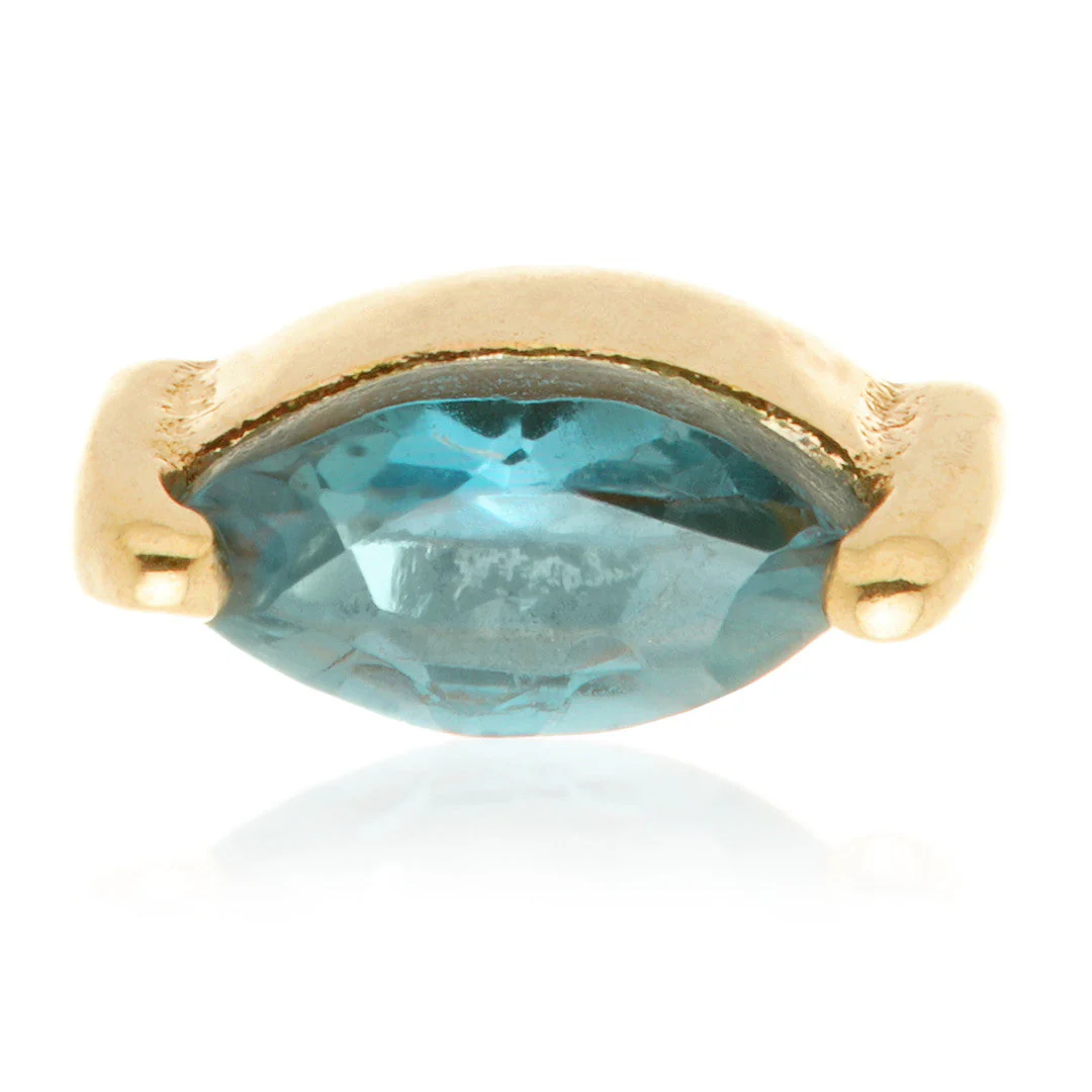 TL - 14ct Internal Gold Marquise London Blue Topaz Attachment - Image 2
