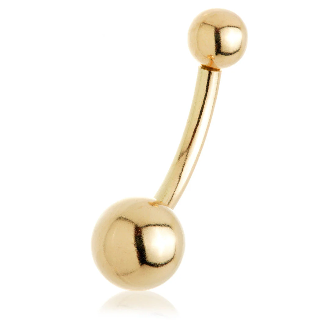 TL - 14ct Internal Gold Plain Navel Bar - Image 3
