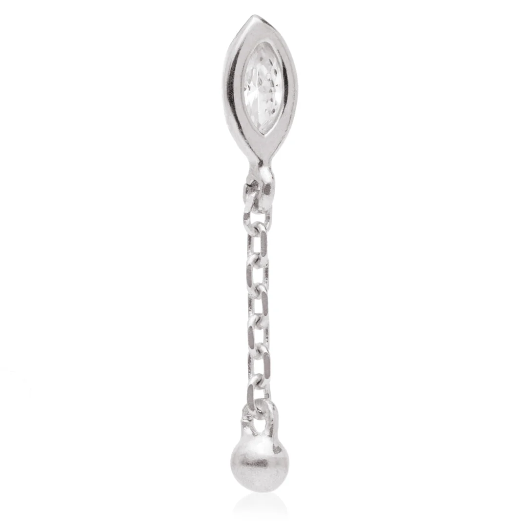 TL - 14ct Internal Jewelled Marquise & Ball Attachment - Image 3