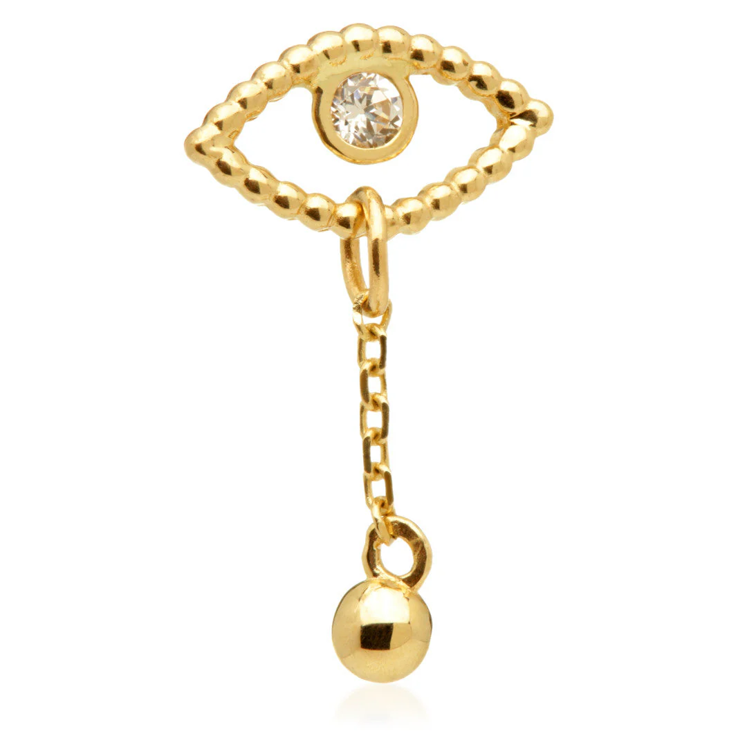 TL - 14ct Threadless All-Seeing Eye & Tear Pin Attachment - Image 2