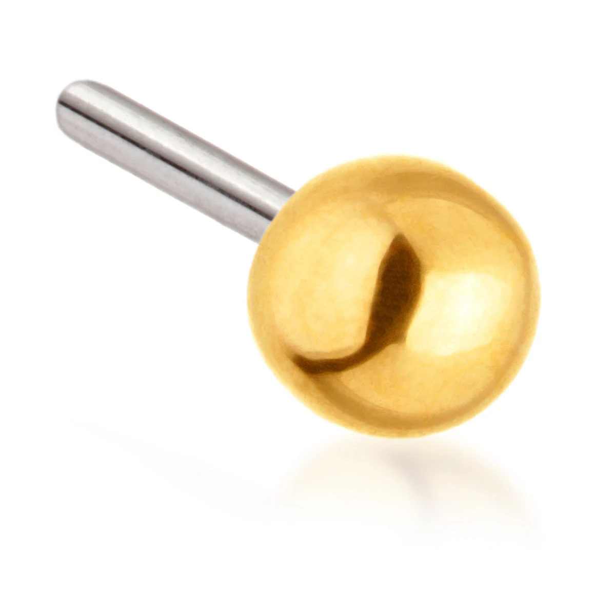 TL - 14ct Threadless Gold Ball Pin Attachment - Image 2