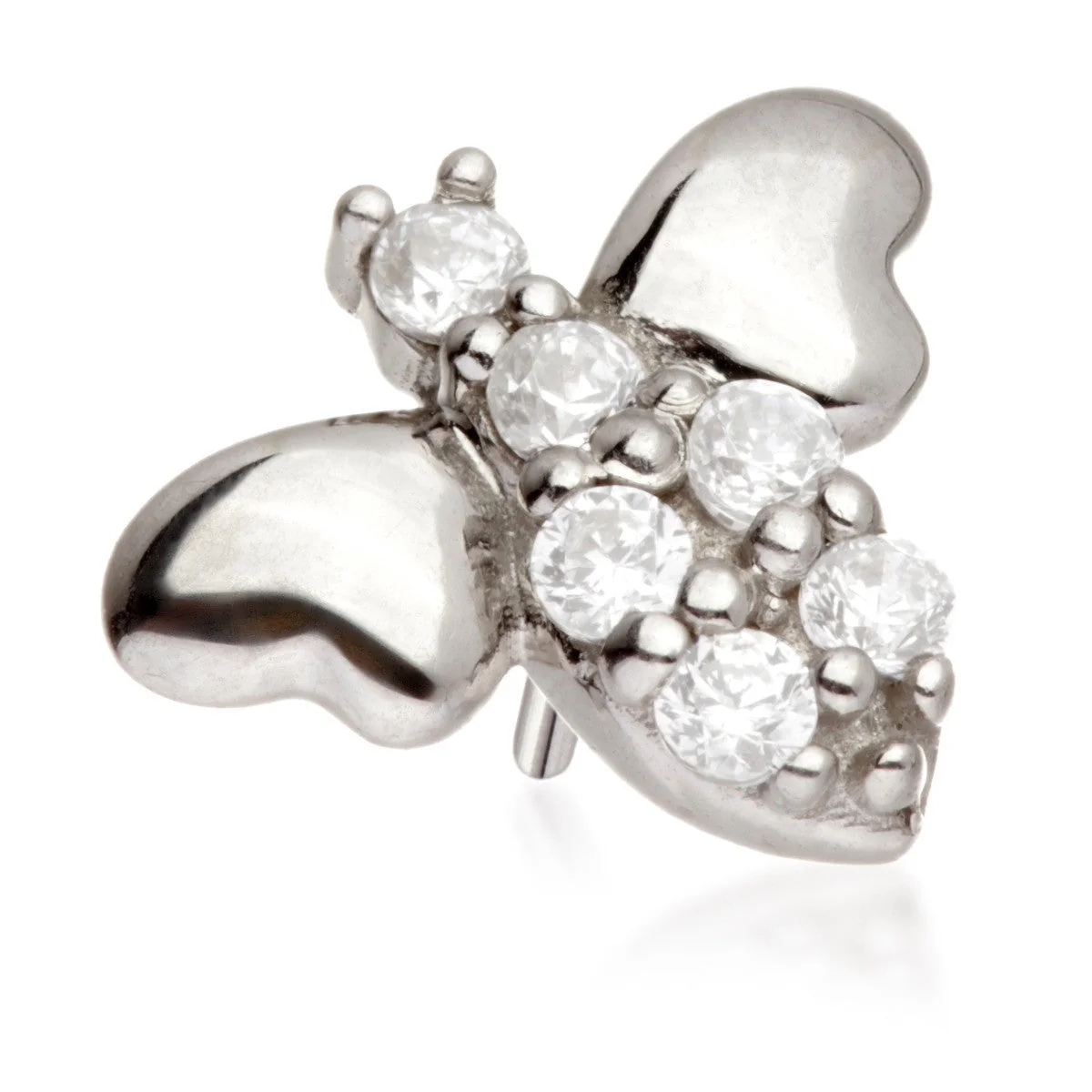 TL - 14ct Threadless Gold Bee with Gem Body Pin Attachment - Image 2