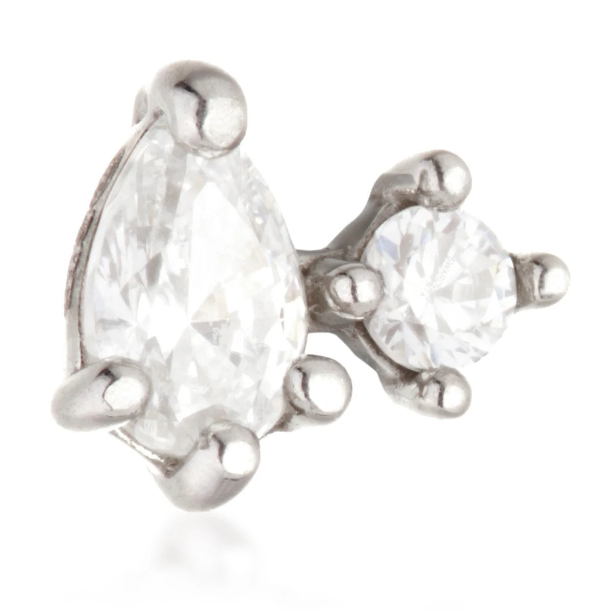 TL - 14ct Threadless Gold Double Gem Pin Attachment