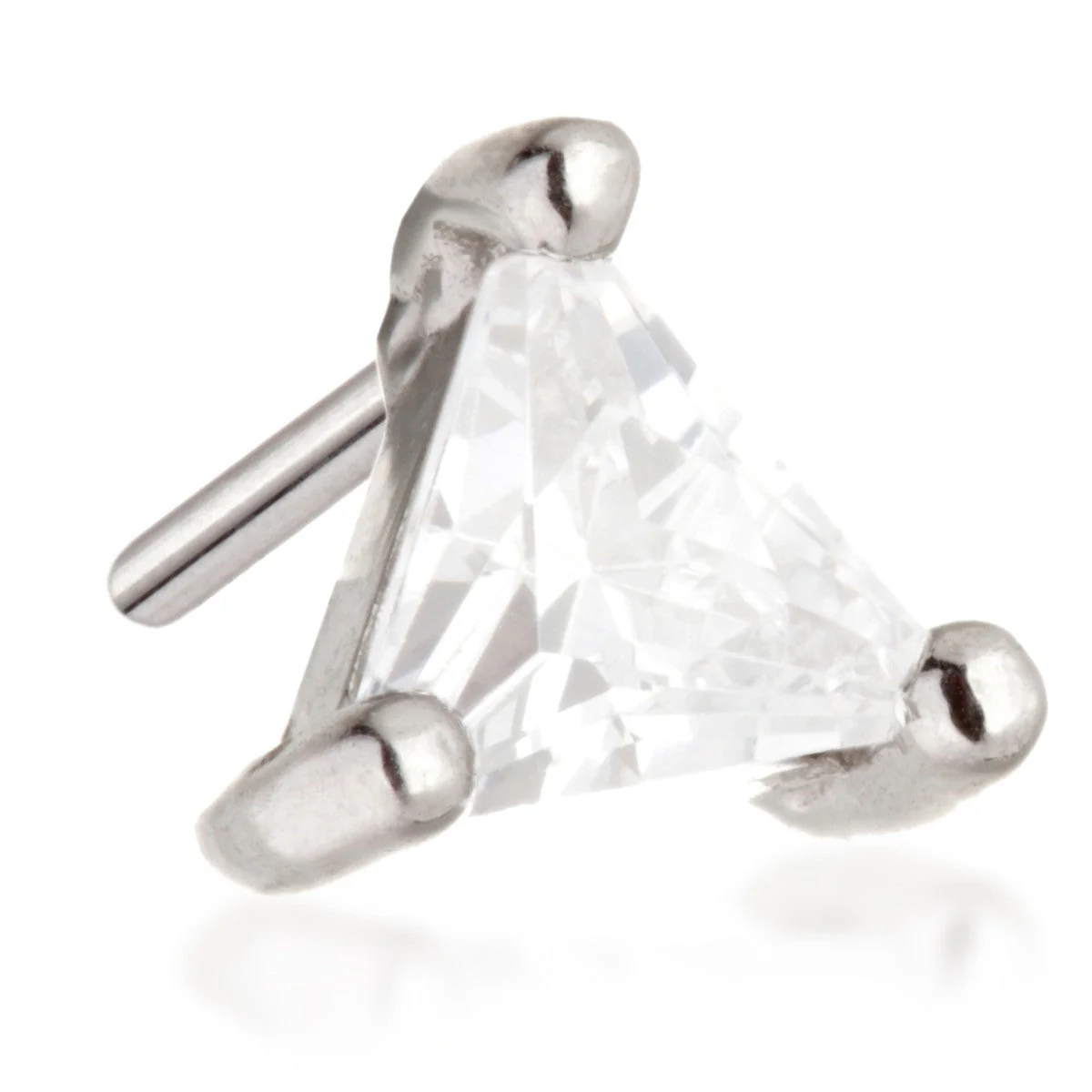 TL - 14ct Threadless Gold Gem Triangle Pin Attachment