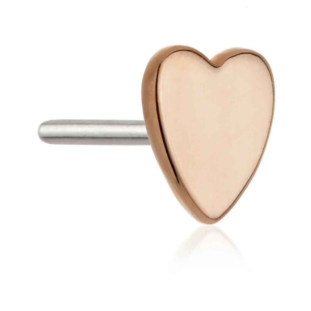 TL - 14ct Threadless Gold Heart Pin Attachment - Image 3