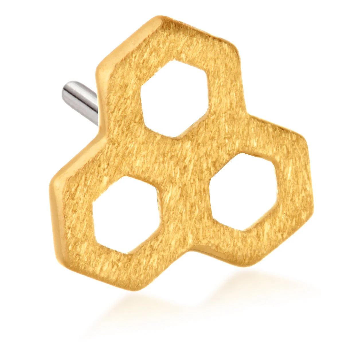 TL - 14ct Threadless Gold Honeycomb Pin Attachment