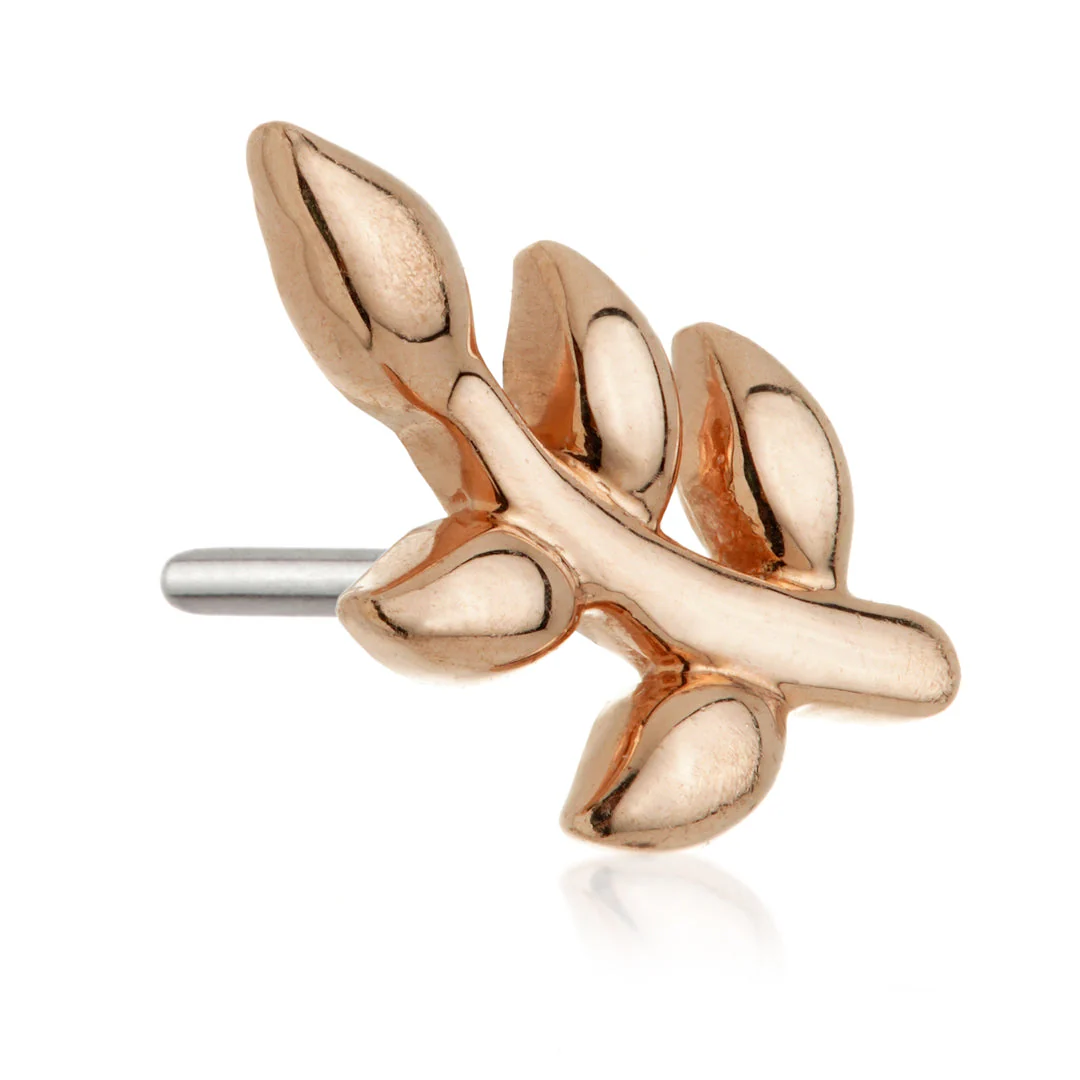 TL - 14ct Threadless Gold Leaf Pin Attachment - Image 3