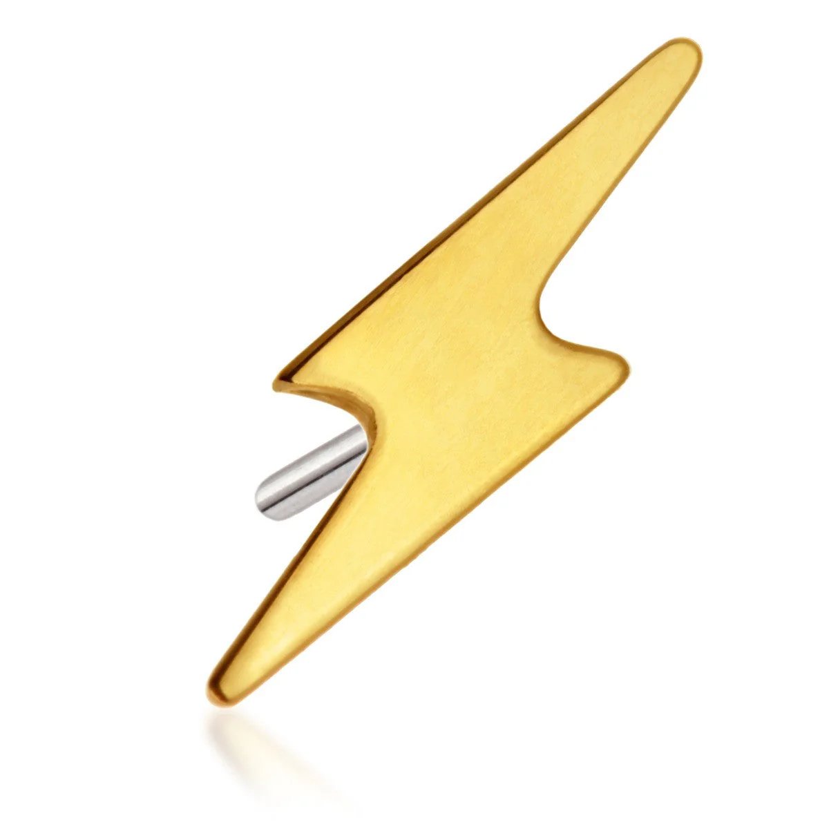TL - 14ct Threadless Gold Lightning Bolt Pin Attachment - Image 2