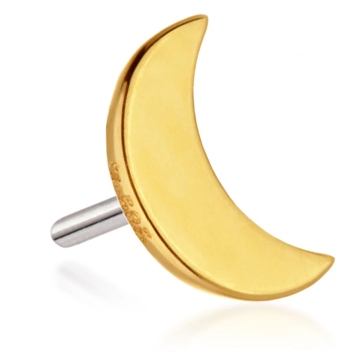 TL - 14ct Threadless Gold Moon Pin Attachment - Image 2