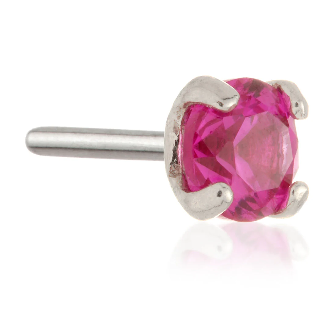 TL - 14ct Threadless Gold Prong Set Gem Pin Attachment - Image 5