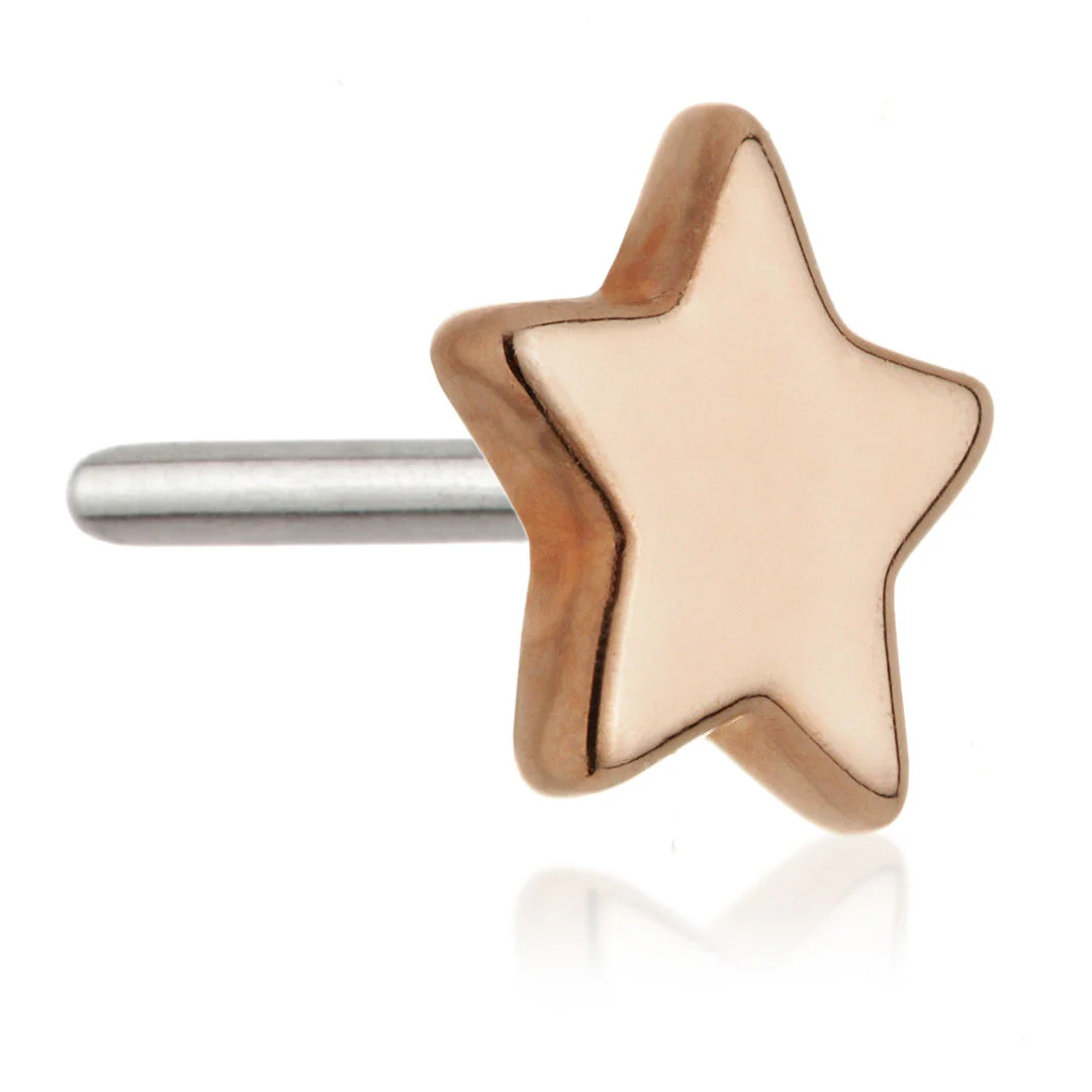 TL - 14ct Threadless Gold Star Pin Attachment - Image 3