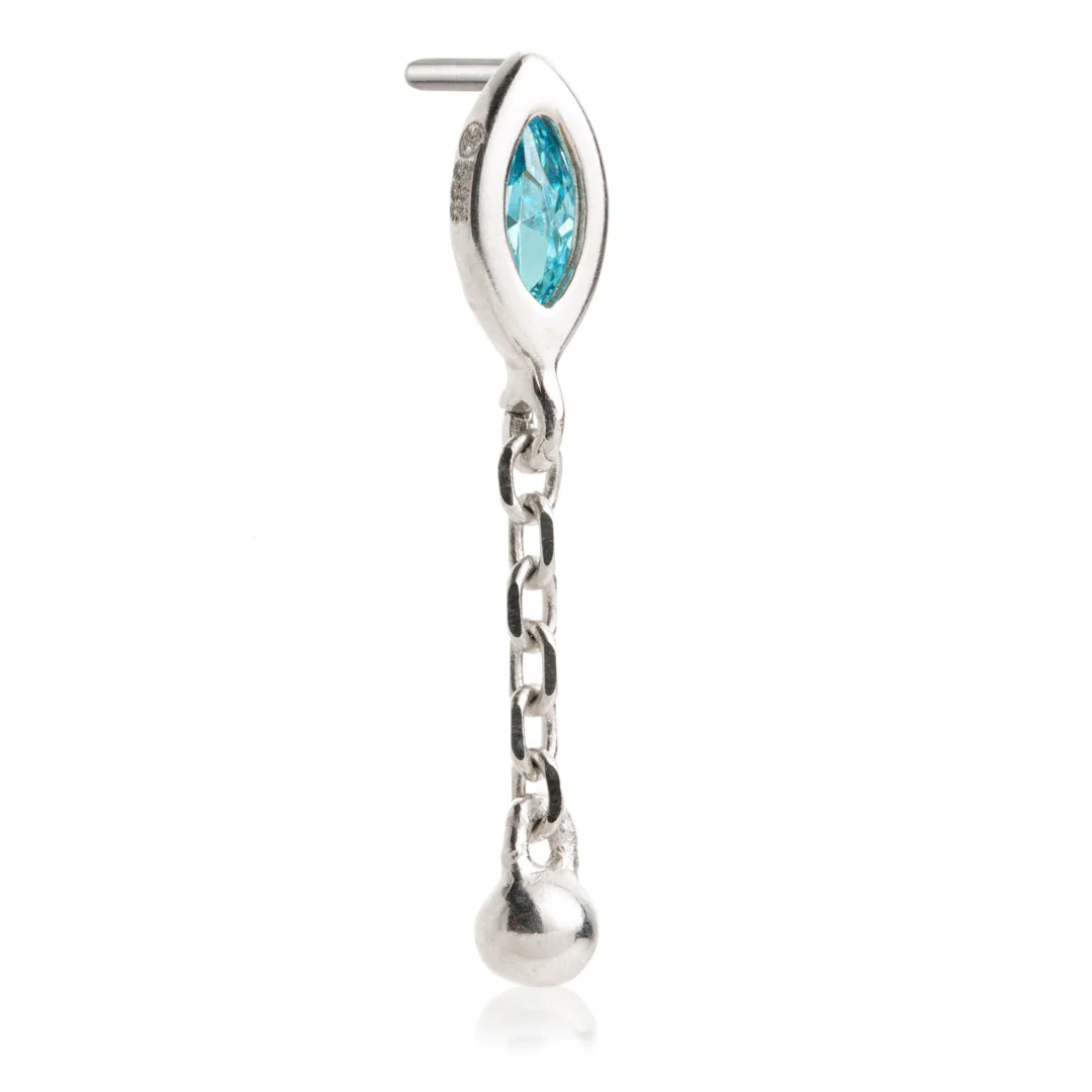 TL - 14ct Threadless Jewelled Marquise & Ball Attachment - Image 13