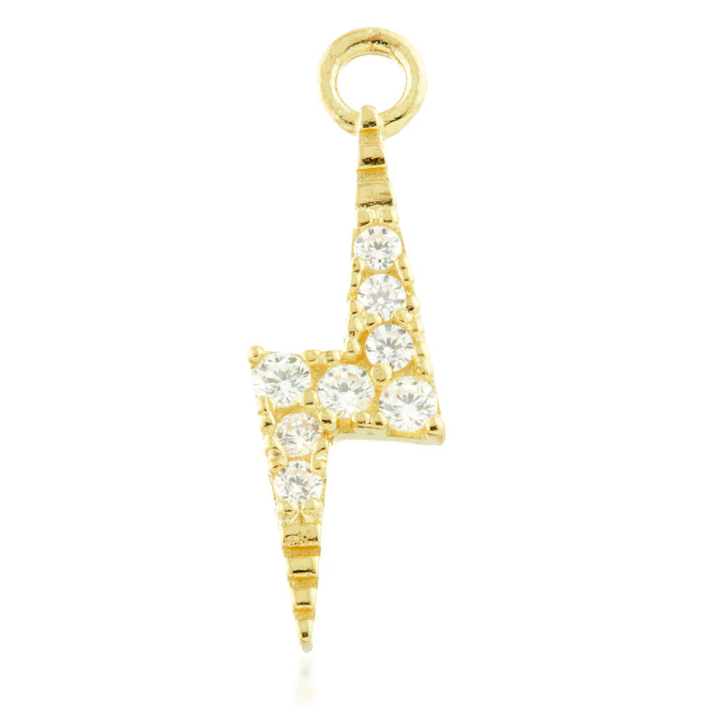 TL - 18ct Gold Swarovski Lightning Bolt Charm for Hinge Ring - Image 2