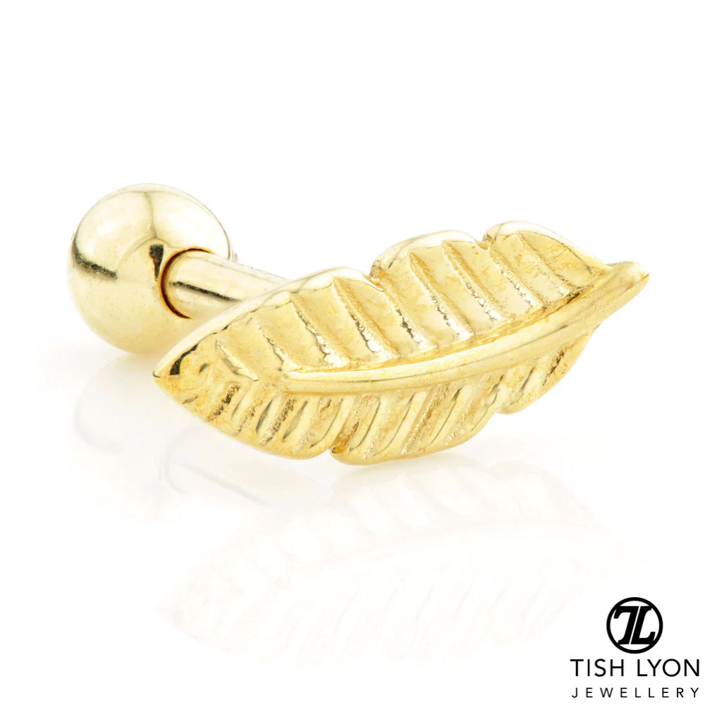 TL - 9ct Gold Feather Cartilage Bar
