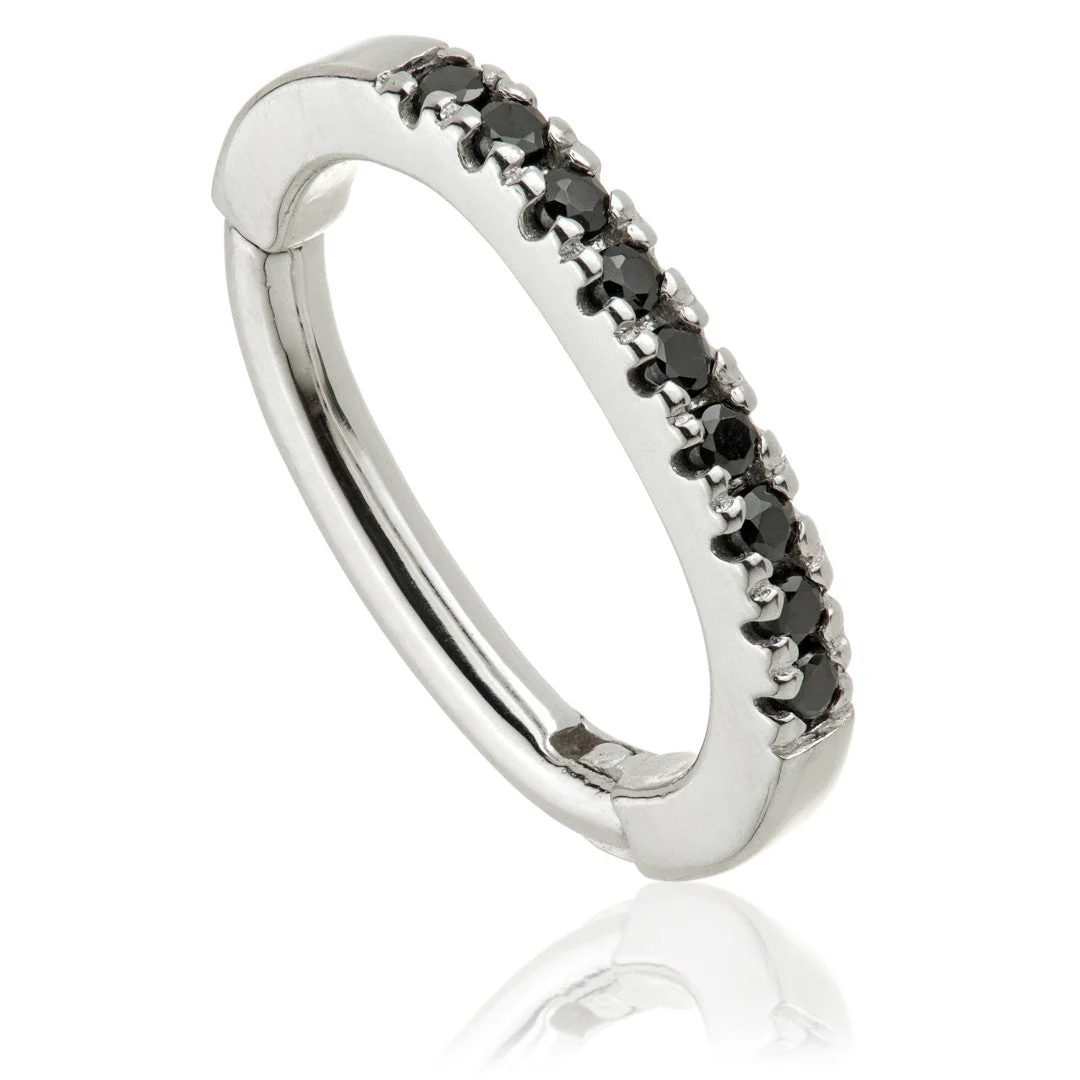TL - Gold Black Spinel Pave Oval Rook Ring - Image 2
