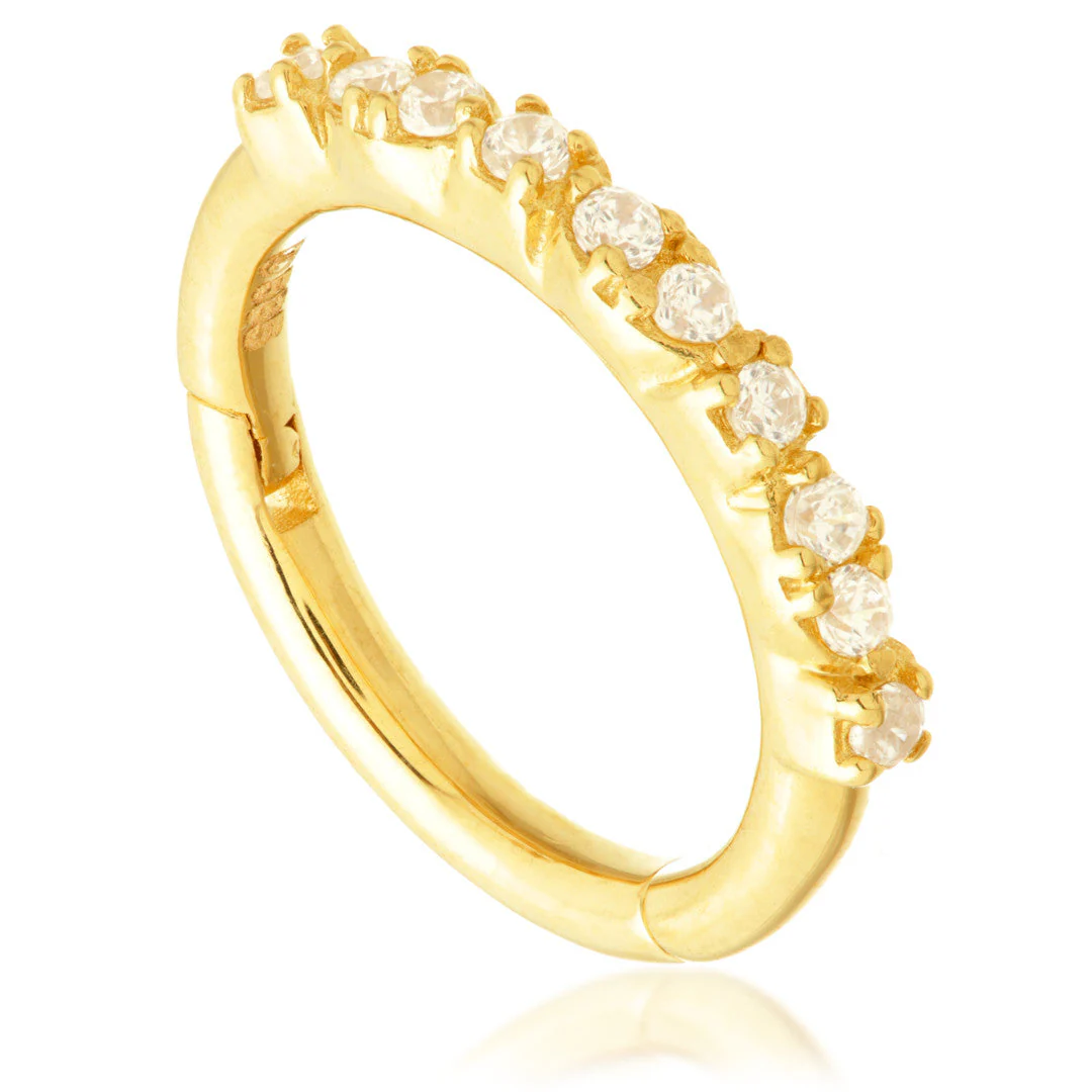 TL - Gold CZ Prong Set Hinge Ring - Image 2
