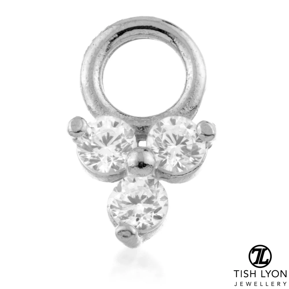 TL - Gold Diamond Trinity Charm for Hinge Segment Ring - Image 2