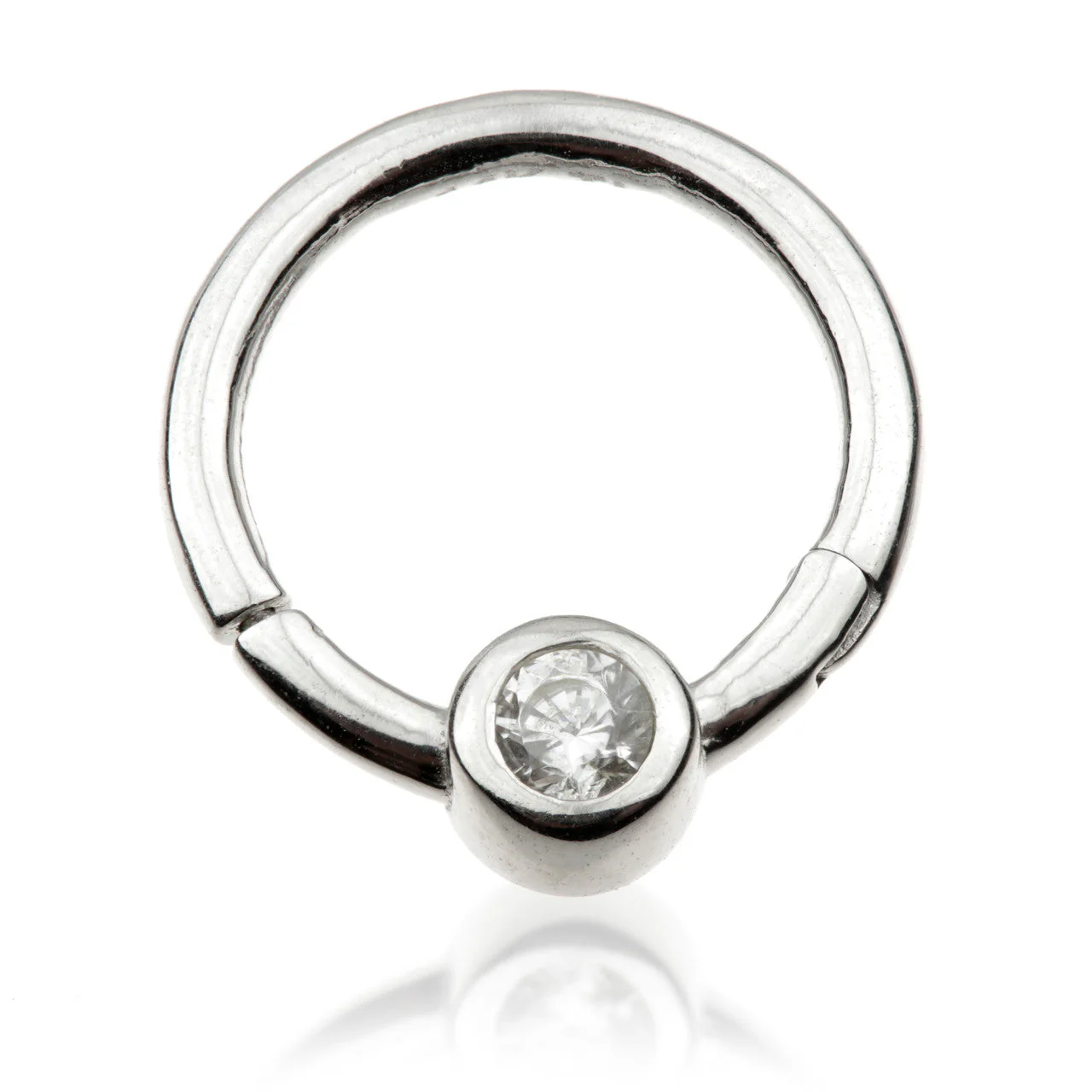 TL - Gold Front Facing Gem Hinge Ring - Image 2