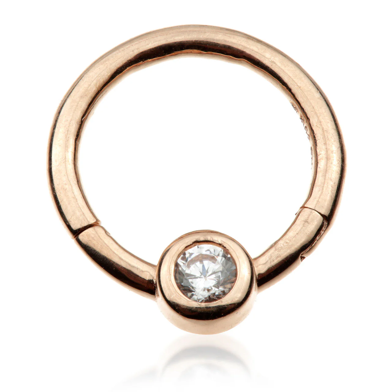 TL - Gold Front Facing Gem Hinge Ring - Image 3