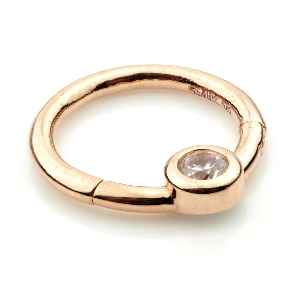 TL - Gold Front Facing Gem Hinge Ring - Image 5