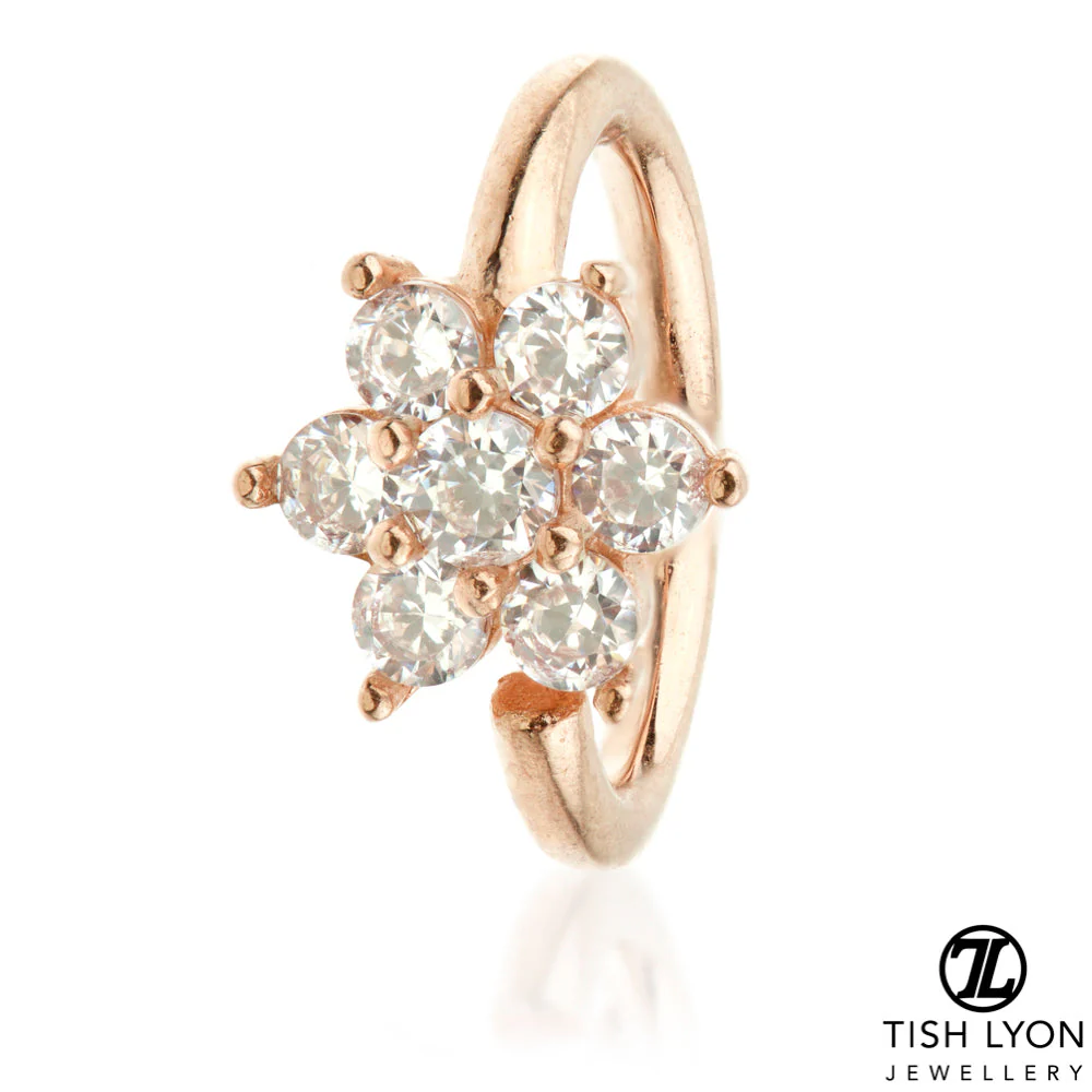 TL - Gold Gem Flower Twist Ring - Image 3