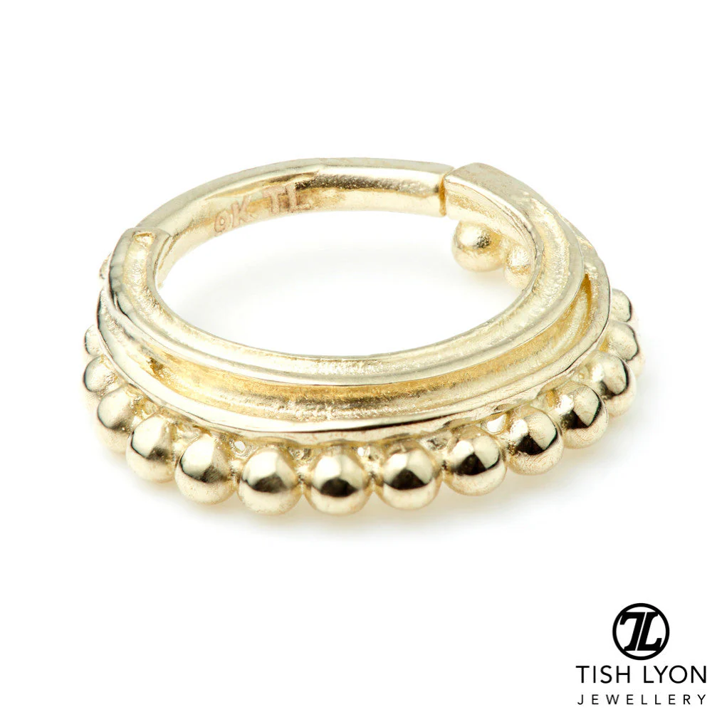TL - Gold Graduated Tribal Hinge Ring - Image 2