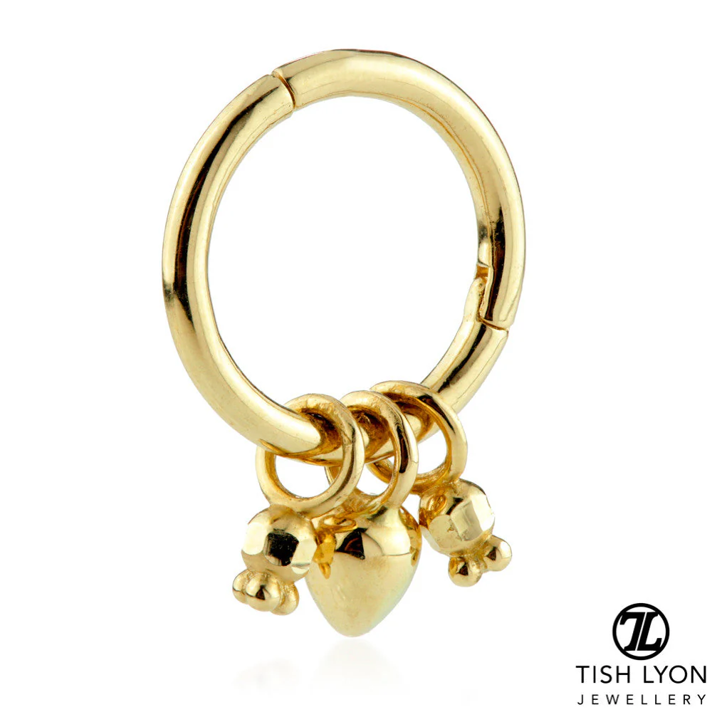 TL - Gold Hinge Segment Ring with Tribal Charms - Image 2