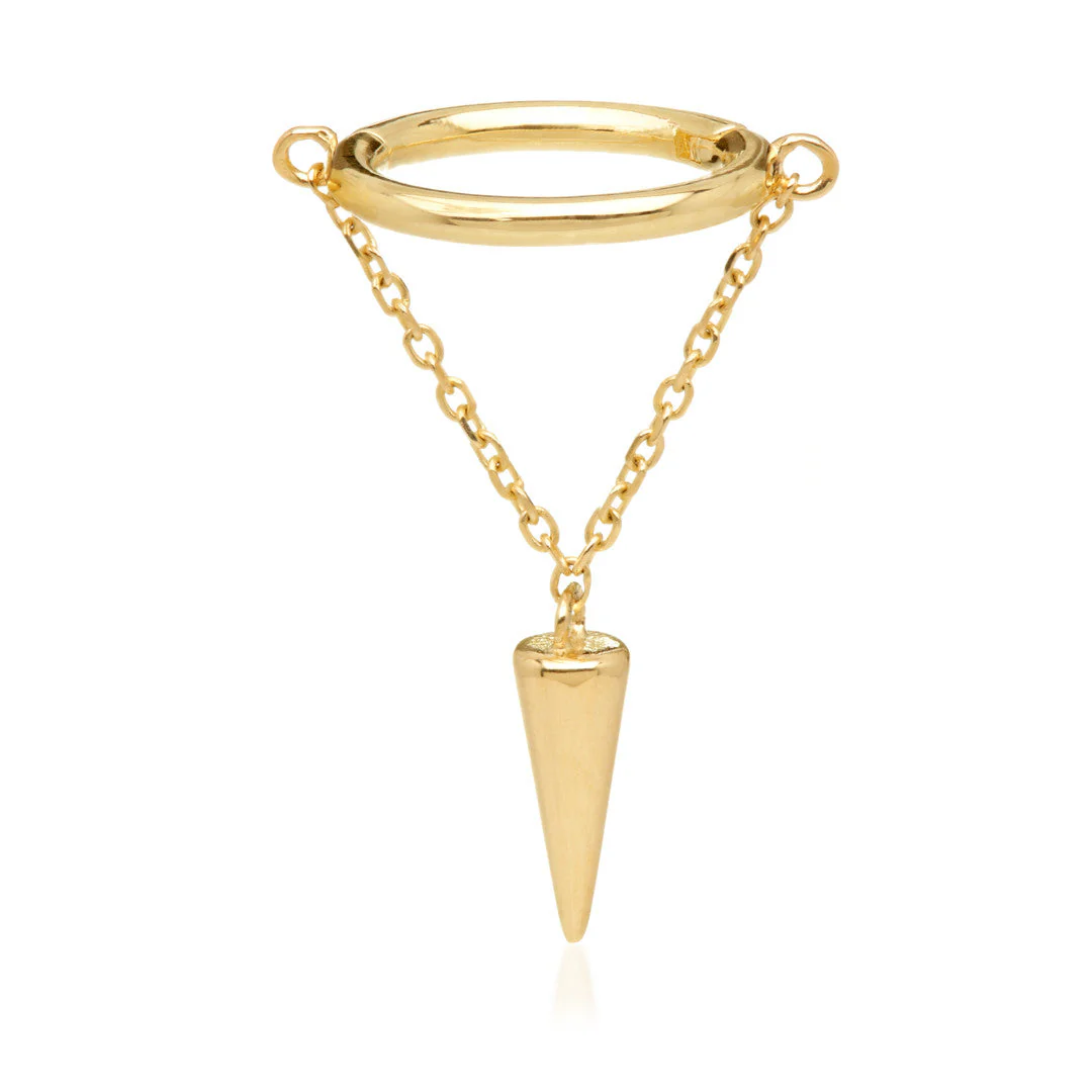 TL - Gold Hinged Ring with Hanging Pendulum Attachment - Image 2