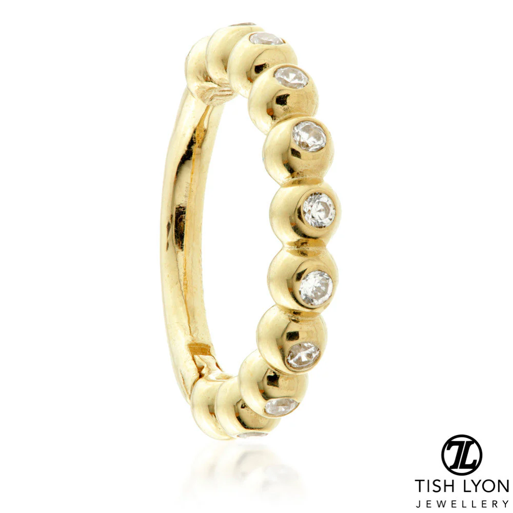 TL - Gold Jewelled Bubble Hinge Ring - Image 2