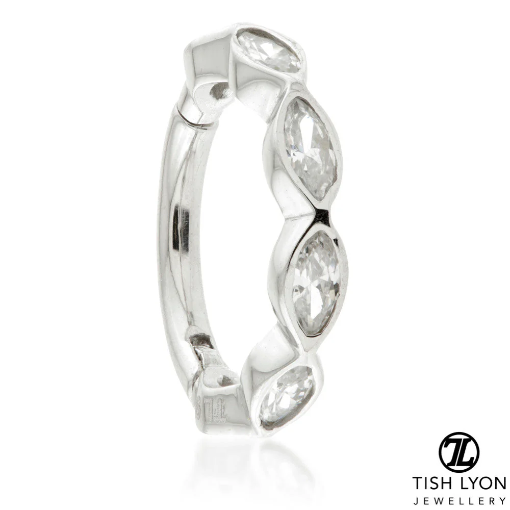 TL - Gold Jewelled Marquise Hinge Ring