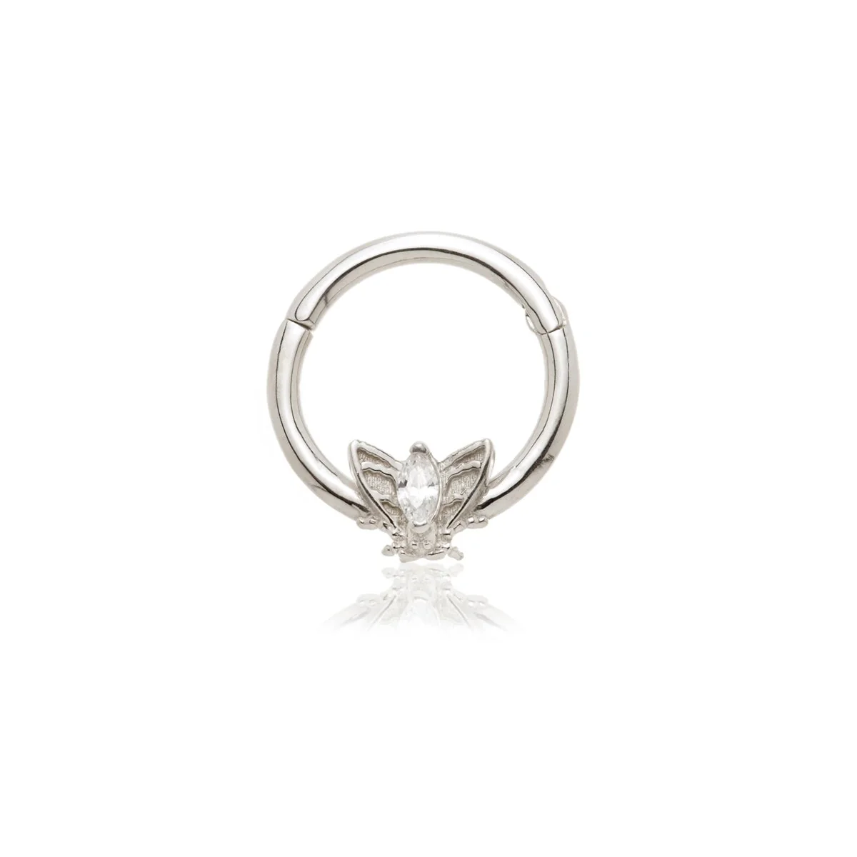 TL - Gold Jewelled Moth Daith Septum Ring - Image 2